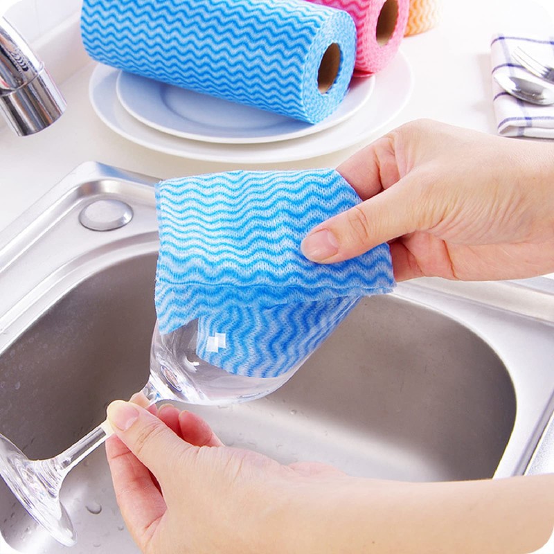sukevitor 50Pcs Dish Cloths Disposable Cloth roll All Purpose Cloths