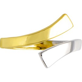 Body Candy Solid 10k Yellow White Gold Two Tone Wrapped Toe Ring