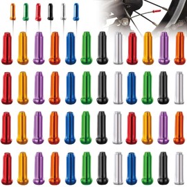 VANSIHO Bike Cable End Crimps 48 Pcs Bicycle Brake Tips Shifter End for Road Mountain Bike(6pcs for Each Color)