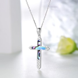 Cross Necklace for Women Sterling Silver Cross Pendant Necklace Christian Jewelry Gifts for Women