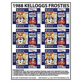 MyTinyWorld Dolls House Miniature Packaging Sheet of 6 1988 Kelloggs Frosties