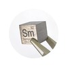 Elemental Specimen Samarium Sm (0.4 inch (10 mm) Cube, Engraved