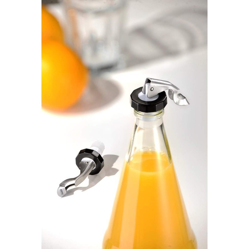 GEFU Botelo Bottle Stopper, Silver/Black, 12700