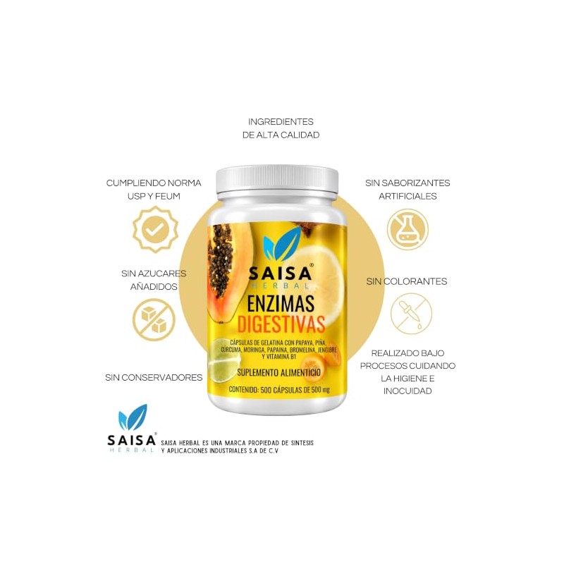 Enzimas Digestivas Cápsulas Mezcla ideal | Suplemento Premium para Mejor