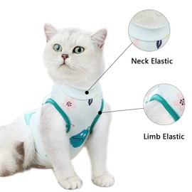 Anlitent Dog/Cat Professional Recovery Suit With Anti Licking for Abdominal Wounds or Skin Diseases, Indoor Clothing E-Collar Alternative for Cats After sterilization, Surgery, Weaning Large