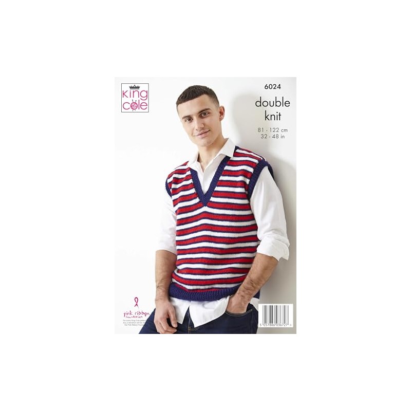 King Cole Ladies & Mens DK Knitting Pattern Sweater Tank
