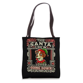 Jack Russell Terrier Santa Claus Crew Christmas Dog Elf Tote Bag