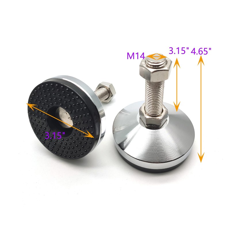 Adjustable Threaded Pole Leveling Foot,2-Pack,Susenya Table Self Leveling Feet Screw