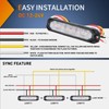 Nilight 4PCS 6LED Amber Emergency Strobe lights 12V 24V Surface