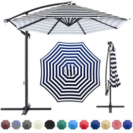 Patio Umbrella Canopy, Universal Replacement Cover for 10 Feet 8- Ribs Outdoor Round Patio Market Umbrella Parasol Canopy Top Sun Shade Accessory, 300D UV Protective And Water Resistant Canopy ,