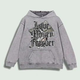 Love Money Forever Graphic Hoodie 100% Cotton US Warehouse 6 ColorsColor: Black, Size: L