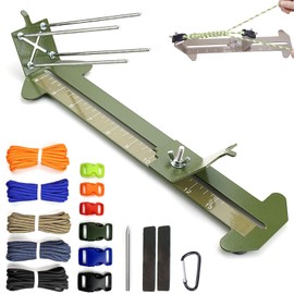 KOKKOYA Paracord Bracelet Jig Dog Collar Jewelry Loom Accessoies Making Kit Tools with Colorful 5 Cords and 6 Buckles Bracelet Length 4" to 13" (Olive)