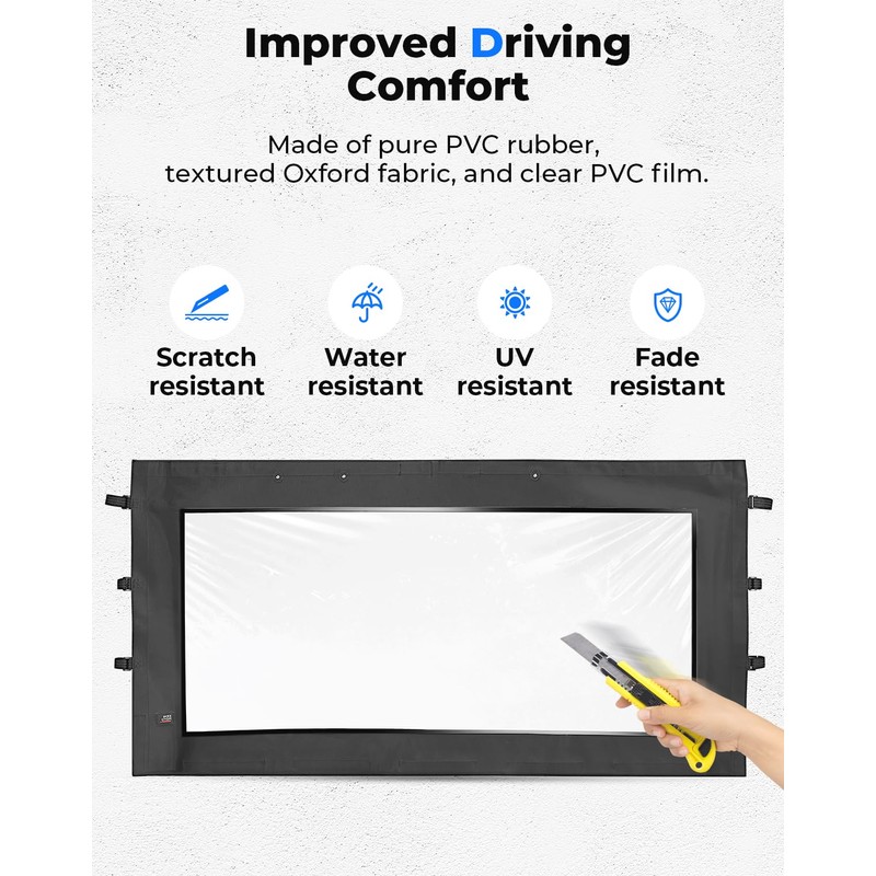 KEMIMOTO Soft Front Windshield Compatible with CFMOTO UFORCE 1000/1000 XL