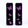 Prestrix Butterfly Glitter Seat Belt Strap Cover Pad, Fluffy Purple
