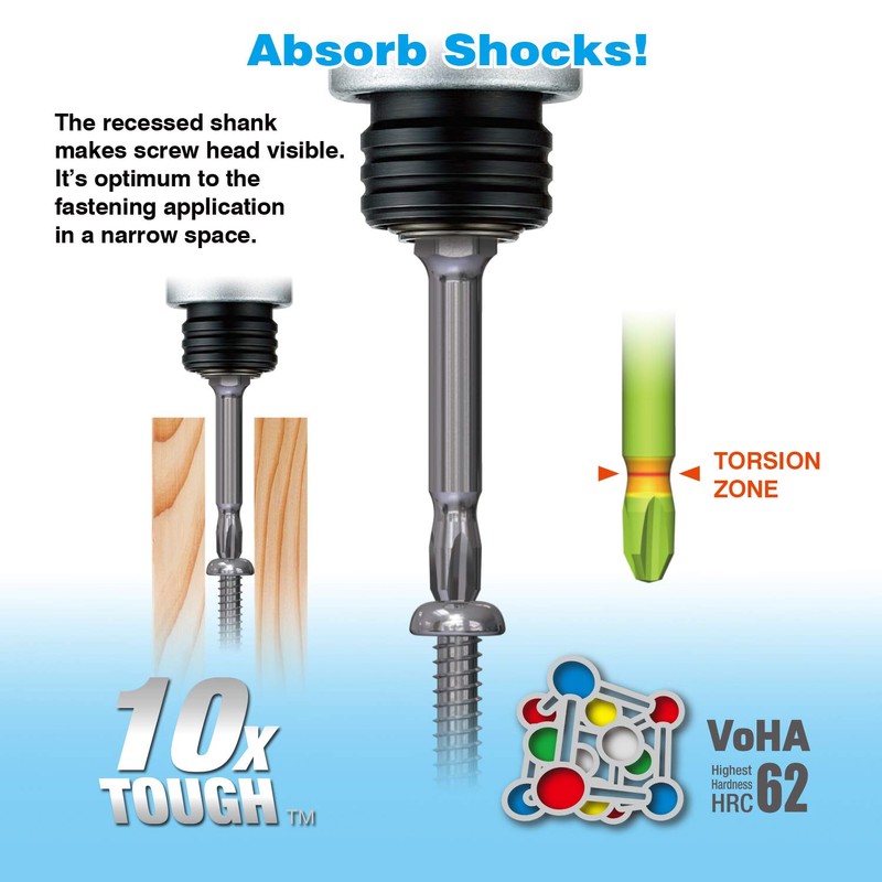 VESSEL Neck Torsion Power Bits T15X50 2PC (Carded)