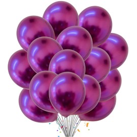 Balloons Hub 12 Inch Metallic Pearl Balloons Metallic Hot Pink Balloons Premium Chrome Latex Balloons Birthday Wedding Engagement Festival Party Decorations Pack of 20