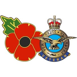 RAF Royal Air Force Veteran Poppy Car Window Sticker - In Support of Veterans Lifeline Charity