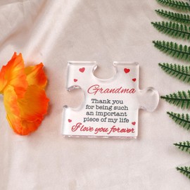 Beautiful Acrylic Plaque in Puzzle Shape, Gift for Grandma, Ideal for Birthdays and Special Occasions, Thoughtful Grandma Gifts, Grandma Birthday Gifts, Gifts for Women Birthday Unique