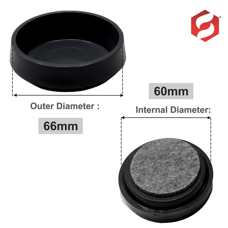 SUL Castor Caster Cup With Felt Pad Non Slip Floor