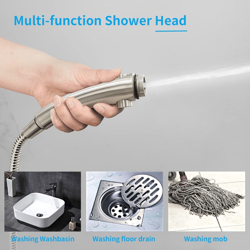 KAIYING Drill-Free High Pressure Handheld Shower Head with ON/OFF Switch,