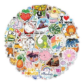 Animales Holográficos Colores Brillo Cute 50 Calcomanías Stickers Pvc Vs Agua Variados Sin Repetir Impermeables Removible Diseños Únicos Para Electrónicos, Laptops, Termos, Celulares