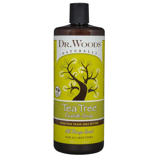 Dr. Woods Pure Tea Tree Liquid Castile Soap with Organic Shea Butter, 32 Ounce (Pack of 3)