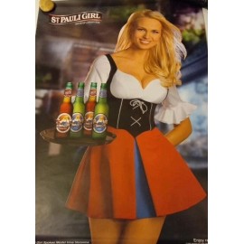 St. Pauli Girl Original Vintage 2008 St. Pauli Girl Premium Poster Irina Vononina Ex 19"x 27"