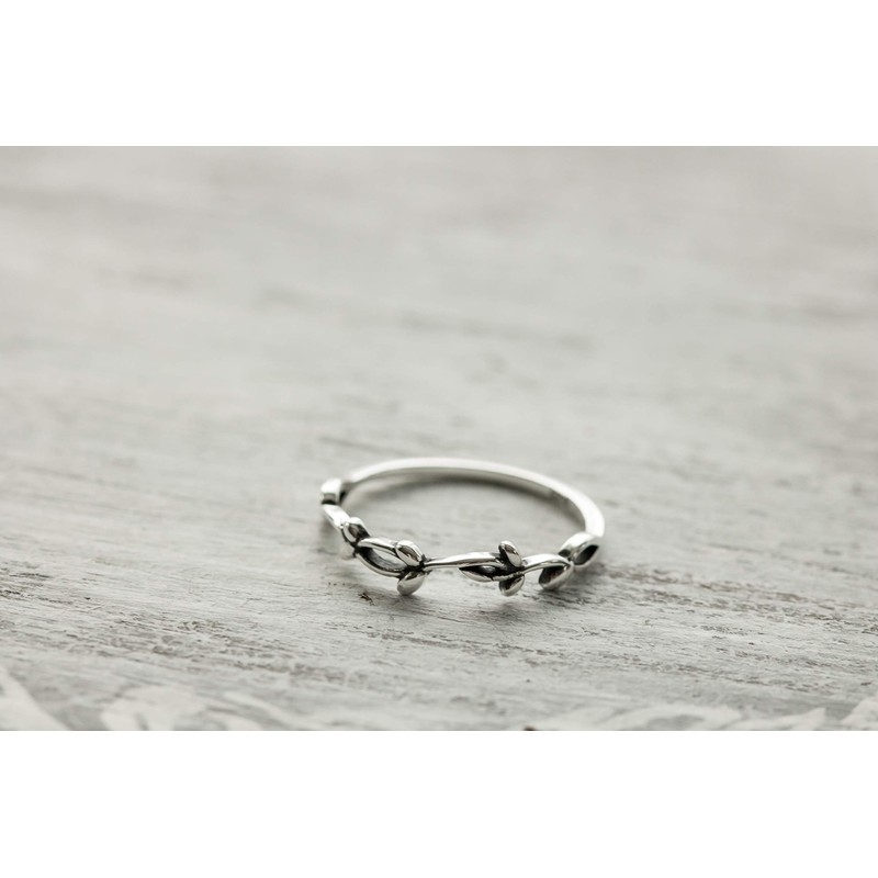 Sterling Silver Vine Ring - Floral Rings