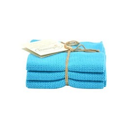 Solwang 3 x Turquoise Combi 313131 Cleaning Cloths Cotton Wipes Stainless Steel