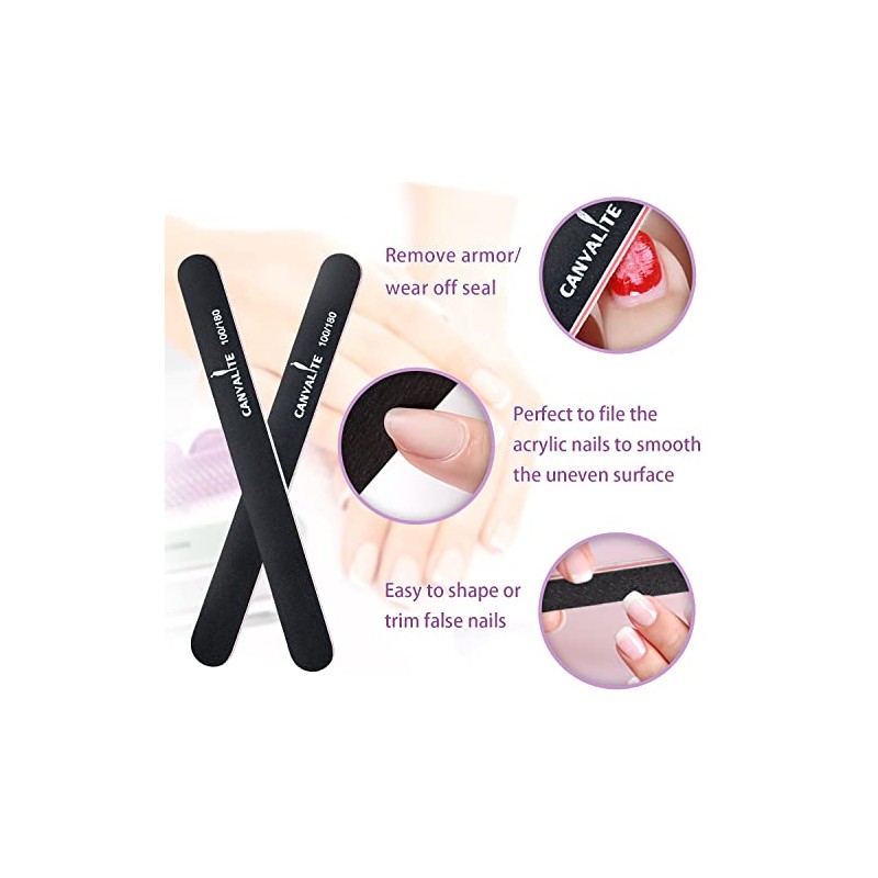 Canvalite Pulidor de uñas para uñas naturales, todo en uno,