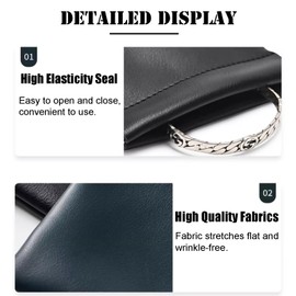 AJOJO - 4 bolsas de cosméticos con bolsillo de piel de cordero, 4 tamaños, impermeables, portátiles, sin cierre, cierre automático, bonita bolsa de maquillaje pequeña para mujeres, bolsa de piel