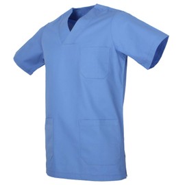 MISEMIYA Cacasa Sanitary Uniforms 817 Medical Service T-Shirt, Sky Blue, XXXXXL
