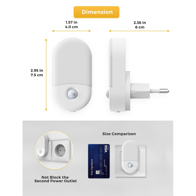 LOHAS-LED Night Light with Motion Sensor [Pack of 2], Night
