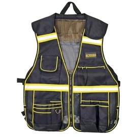 Dr.TOUGH Work Vest for Men Reflective Vest Black Safety Vest for Men Tool vest For Carpenters Electrician (Yellow)