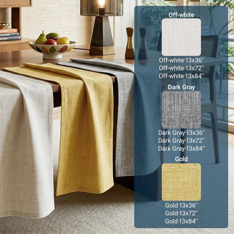 Q&J Fabric Co. Linen Look Table Runner, 13 x 36
