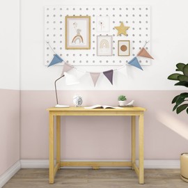 Max & Lily Solid Wood Desk, 40 Inches, Natural