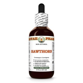 Hawthorn (Crataegus Laevigata) Dry Leaf and Flower Glycerite, Made in Hawaii, Organic Raw Materials, All Natural, Vegan, Lab Tested Alcohol-Free Liquid Extract - 2 fl.oz