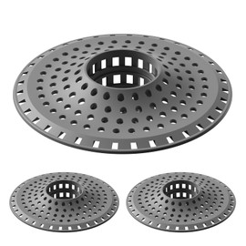 Aluvor Bathtub Drain Hair Catcher,Silicone Tub Hair Catcher Drain Protector,All-in-one Shower Hair Drain Catcher Strainer for 1.48'' to 1.76'' Regular Drains, 3PCS