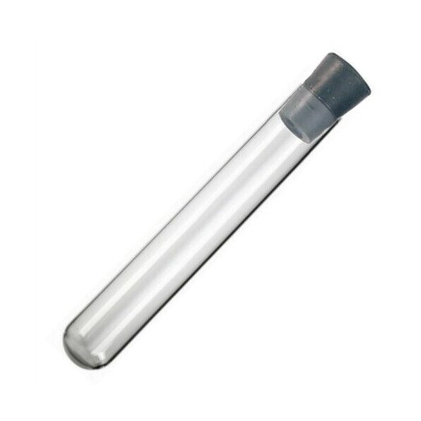 Karter Scientific 10x75mm Glass Test Tubes W/ Rubber Stoppers, 5ml,