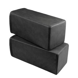 M Mute Touch 2 Pack Couch Arm Rest Pillow, 8''x8''x20'' Leatharie Waterproof Cover, High Density Foam Armrest Cushion, Removable & Washable Elbow Support for Sofa, Bed, and Armchair (Black)