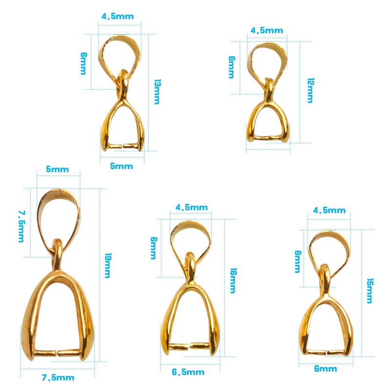 Pendant Clasps,50pcs Jewelry Making Supplies Pinch Clasp Bail Clip for