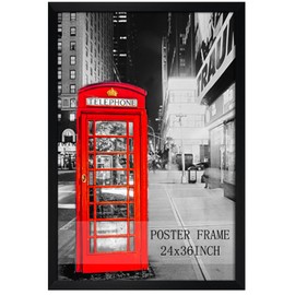 Lavezee 24x36 Poster Frame Black Display 24 x 36 Inch Photo Picture Frame for Wall, Pack of 1