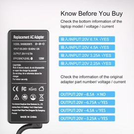 135W Laptop Charger for Lenovo Thinkpad X1 Extreme Gen 4 3 2 1 P1 P15v T15p ideapad L340 3-15 4X20E50558 888015027 ADL135NDC3A AC Adapter Lenovo Dock 40AF0135US Supply Power Cord