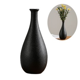 COHEALI Long-Lasting Black Ceramic Vase Home Decor Craft Vase Simulated Flowers for Tabletop Display