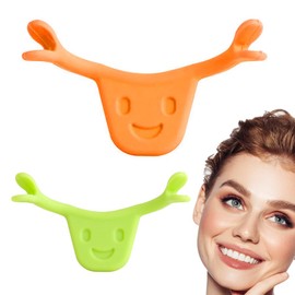 2pcs Charming Smile Collector Lip Shaper Mouth Corner Aid Easy to Use Mouth Corners Improve Lip Shape Tighten Face Contour Lift Mouth Corner Smile Lip Shape Smile Support Trainer (Orange and Green)