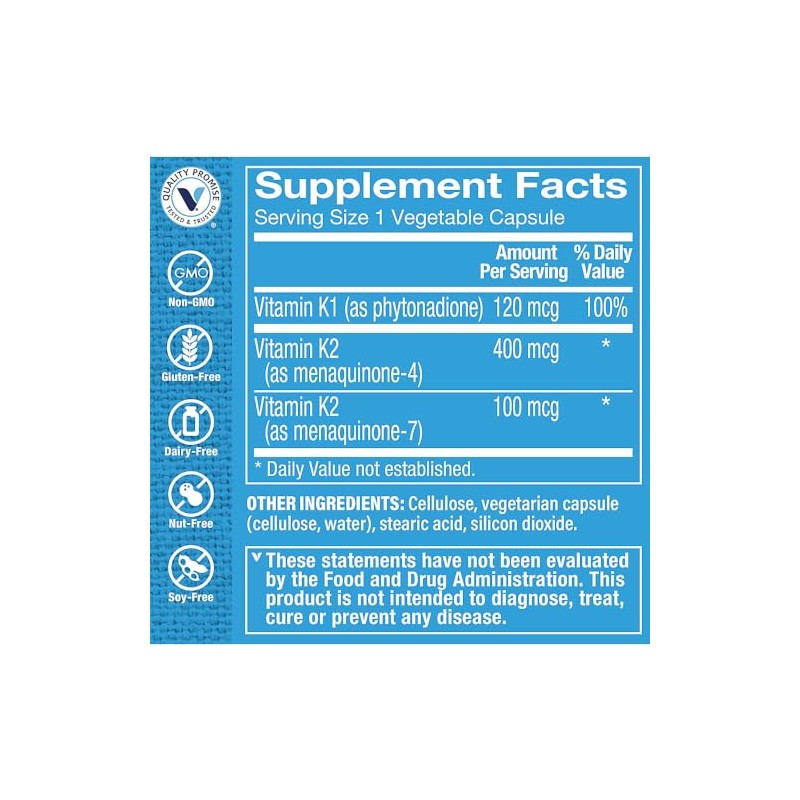 Vitamin K Complex - Bone & Cardiovascular Health (180 Vegetable