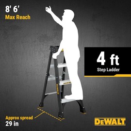 DeWalt Type IA 300lb Rated FG Stepladder 4' DXL3010-04