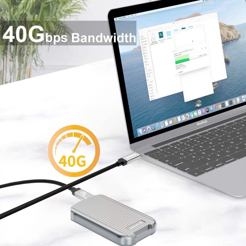 Starinnox 3.3Ft USB4 [USB-IF Certified] for Thunderbolt 4 Cable, Support