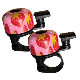 Children's Bell, Bicycle Bell, Pack of 2, Universal Loud Sound, Classic Retro Bicycle Bell for Children and Adults, for Road Bike, Mountain Bike and Scooter, Strawberry Pattern
