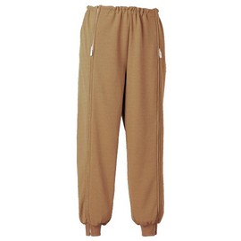 Angel Square Knit Full Open Pants with Ribbed Hem Brown Size LL